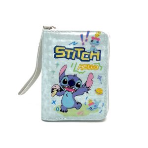 کیف پول استیچ طوسی