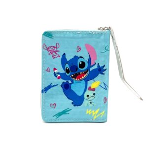 کیف پول استیچ آبی