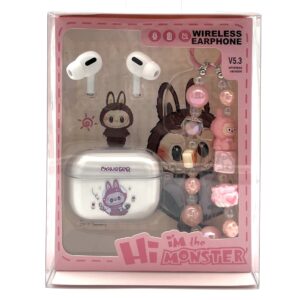 ایرپاد لبوبو آویزدار مهره ای صورتی