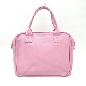 کیف دوشی چهارخونه ملودی صورتی