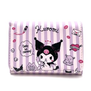 کیف پول کرومی راه راه صورتی