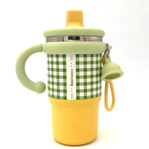 تراول ماگ دسته دار چهارخونه سبز