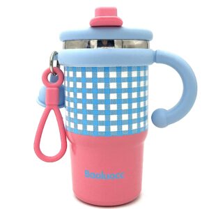 تراول ماگ دسته دار چهارخونه آبی