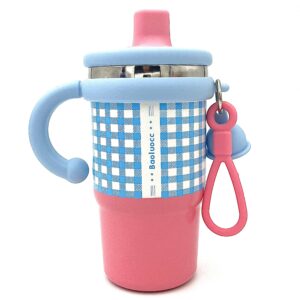 تراول ماگ دسته دار چهارخونه آبی