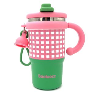 تراول ماگ دسته دار چهارخونه صورتی