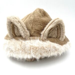 کلاه و شال گردن پشمی گربه ای قهوه ای