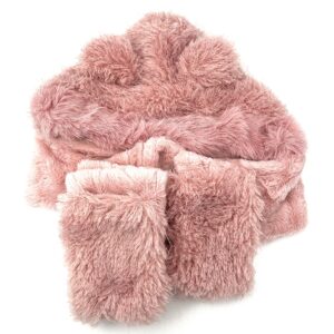 کلاه و شال گردن پشمی صورتی