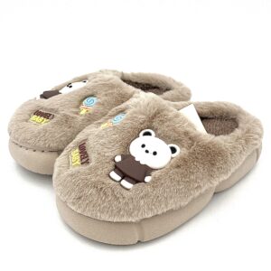 صندل بچگانه پشمی عروسکی قهوه ای