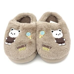 صندل بچگانه پشمی عروسکی قهوه ای