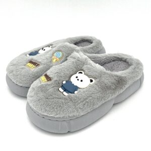 صندل بچگانه پشمی عروسکی طوسی