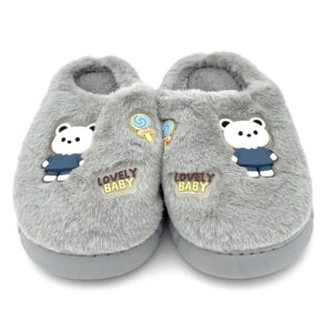 صندل بچگانه پشمی عروسکی طوسی