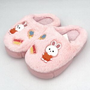 صندل بچگانه پشمی عروسکی صورتی