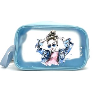 کیف لوازم آرایش مات آبی پاستلی