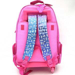 کوله پشتی چرخ دار باربی صورتی