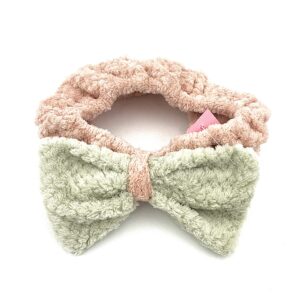 هدبند بافت پاپیون دار سبز