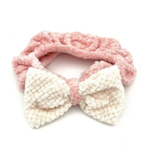 هدبند بافت پاپیون دار سفید