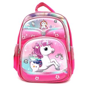 کوله پشتی یونیکورن رنگین کمانی سرخابی