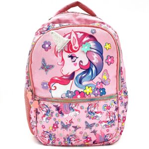 کوله پشتی یونیکورن گلدار صورتی