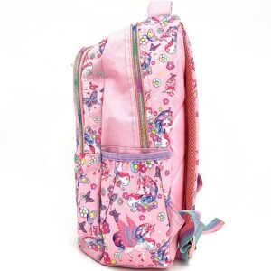 کوله پشتی یونیکورن گلدار صورتی