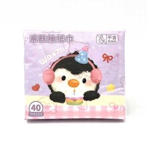 دستمال کاغذی مربعی پنگوئن یاسی