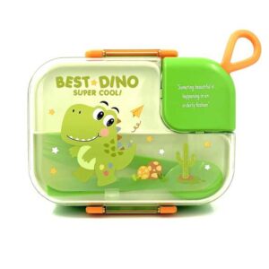 ظرف غذای فلزی دینو سبز روشن