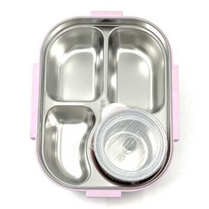 ظرف غذای فلزی کرومی پاستلی