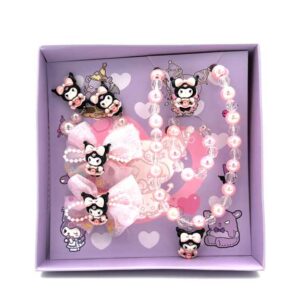 ست اکسسوری صورتی کرومی