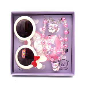 ست اکسسوری و عینک پایپونی سفید