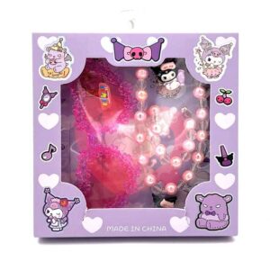 ست اکسسوری و عینک قلبی صورتی