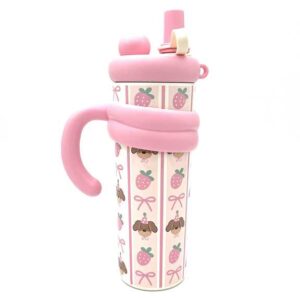 تراول ماگ پاپی و توت فرنگی پاستلی