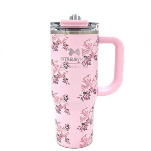 تامبلر گلی گلی دسته دار صورتی