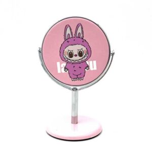 آینه رومیزی گرد لبوبو صورتی