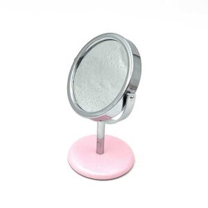 آینه رومیزی گرد لبوبو صورتی