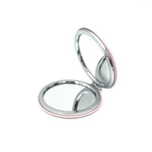 آینه جیبی گرد پاپی صورتی