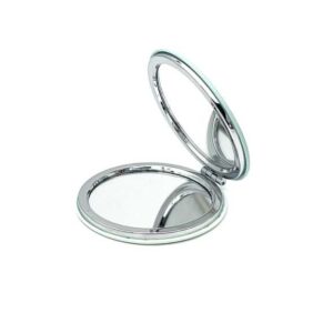 آینه جیبی گرد طرح گل سبز