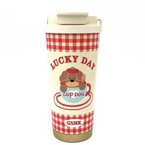 تراول ماگ استوانه ای چهارخونه قرمز پاپی