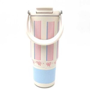 تراول ماگ دسته دار راه راه پاستلی