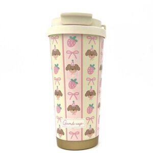 تراول ماگ راه راه پاپی و توت فرنگی صورتی