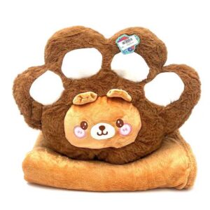 پتو بالشتی پنجه تدی قهوه ای