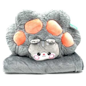 پتو بالشتی پنجه گربه طوسی