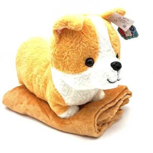 پتو بالشتی پاپی نشسته قهوه ای